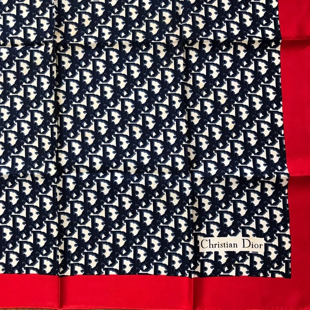 Auth Dior Oblique Mitzah Trotter Silk Scarf